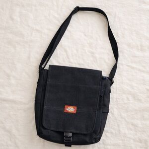 Dickies Black Canvas Crossbody Messenger Bag Adjustable Strap